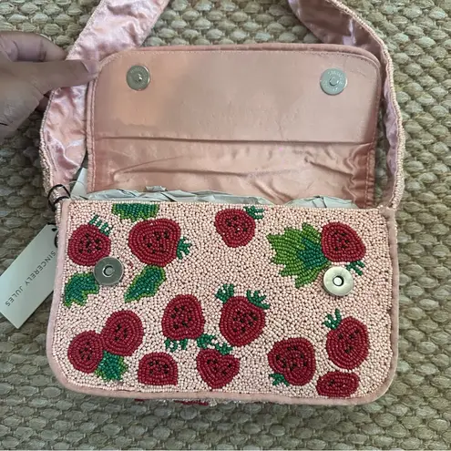 Sincerely Jules Handcrafted Pink Strawberry Beaded Bag