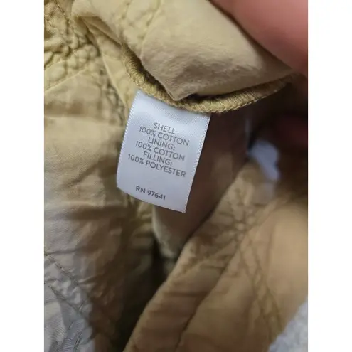 J.Jill Quilted Cotton Jacket Light Bamboo Tan Zip Front Pockets XL NWT $159 Brown