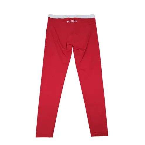Balmain Paris Red Lycra Print Sport Leggings Womens Size 38 US S
