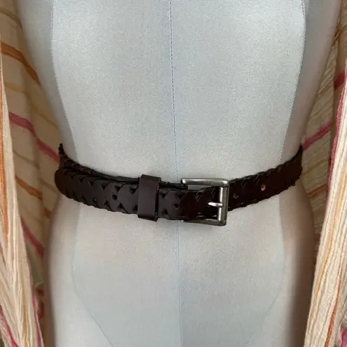 Capezio Brown Leather braided Belt Size M/L Medium Large