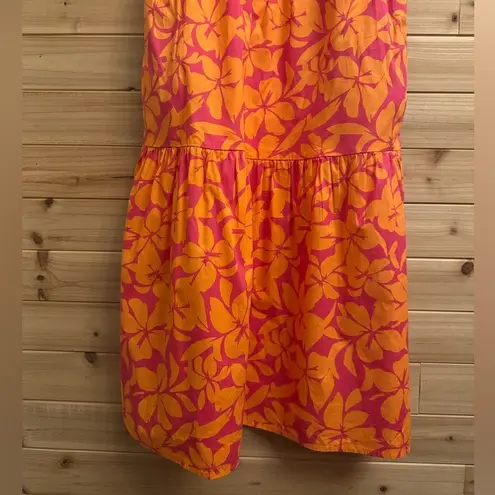 NWT J Crew Factory Size 2 Tiered Puff Sleeve V Neck Midi Preppy Dress Pink