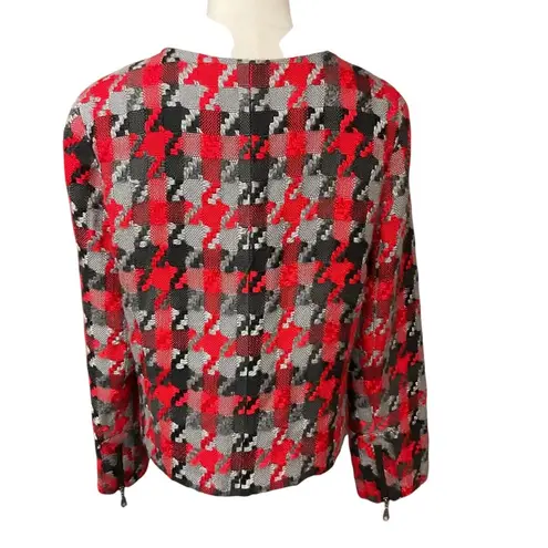 Chadwick's Houndstooth Woven Lined Work Designer Classic Blazer Jacket Size 12