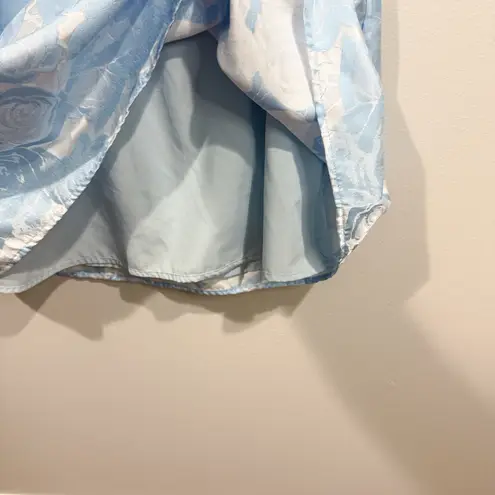 SSYS The Palmer Puff Sleeve Drop Waist Brocade Dress Blue Size S EUC