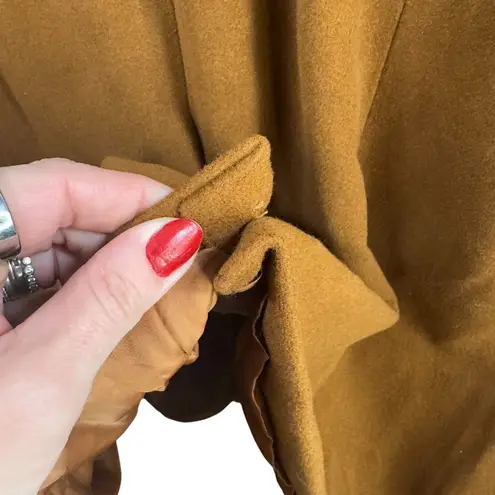 Agnes Orindi Camel Brown Wool Look Long Winter Coat Classic Button Front 2X Brown Size XXL