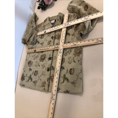 Studio Works Women Jacket 5 button Open Front Small Button-up Floral Feminine