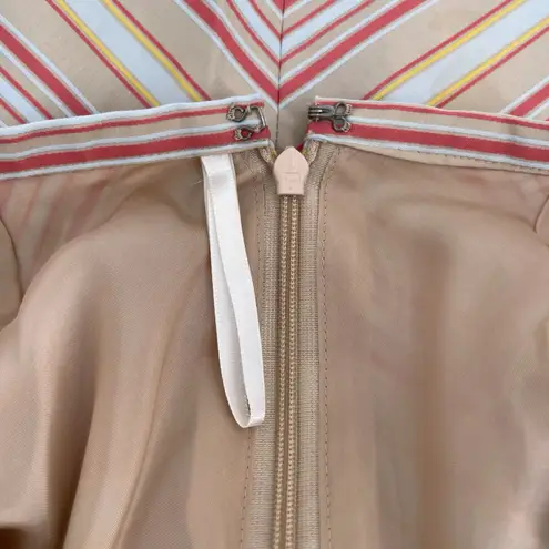 ICB Japanese Skirt Chevron Striped Neutral Salmon Pink Corporate Office Size 2