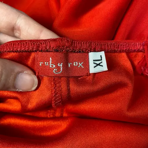 Ruby Rox Vintage Y2K Midi Dress Womens Size XL Red Cocktail Formal