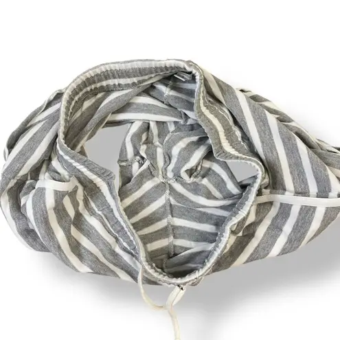 White + Warren Striped Drawstring Shorts Womens Size S Gray White Lounge