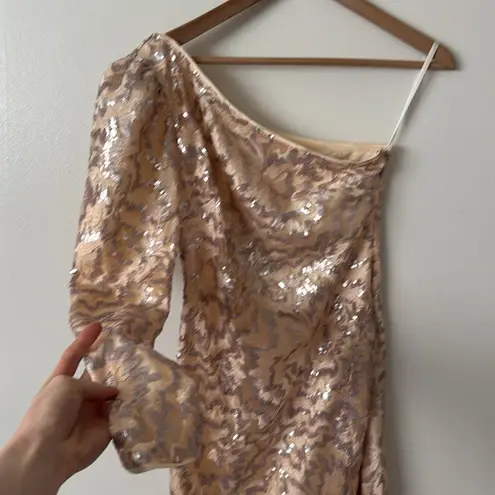 Michael Costello X Revolve One-Shoulder Sequin Dress S