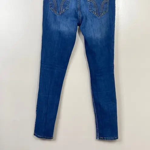 Hollister Jeans Womens Sz 5 S Blue High Rise Super Skinny Distressed 27x28