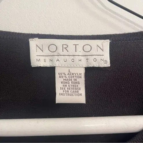 Norton Mcnaughton L Black and Cream striped Cardigan Shirt Set