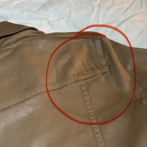 L'Agence L’AGENCE Janelle Cappuccino Coated Jacket Gold Buttons Raw Edge Women Small - Image 10