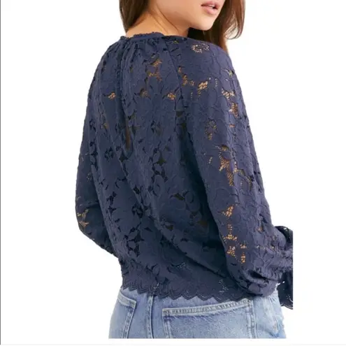 Free People Olivia Lace blouse in blue (XS)