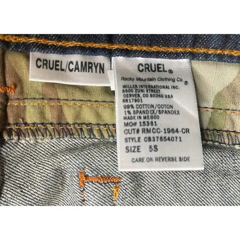 Cruel Girl Juniors CRUEL CAMRYN Camo Stud Detail Dark Denim Low Rise Boot Cut Stretch Sz 5S