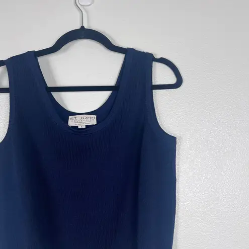 St. John Women's Sleeveless Knit Top Navy Sz S
