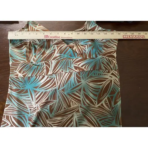 Scarlett  Tropical Beach Dress Size 8 Brown Blue Festival Concert Lake Life Mom