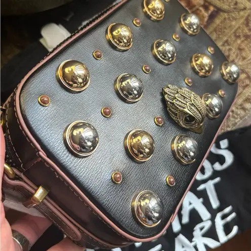 Kurt Geiger Authentic LONDON leather studs Eagle head zip top crossbody