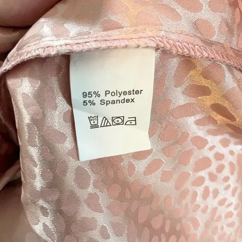 BTFBM Halter Top Sleeveless Blouse Tie Neck Casual Tank Pink Animal Print L Chic Size L