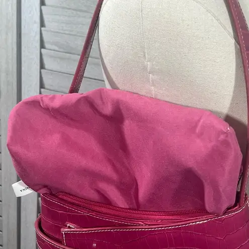 Mini Shoulder Bag Barbie Pink Alligator Texture