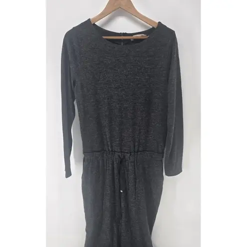 Soft Surroundings Jumpsuit Women Medium Gray Drawstring Casual Knit Pocket