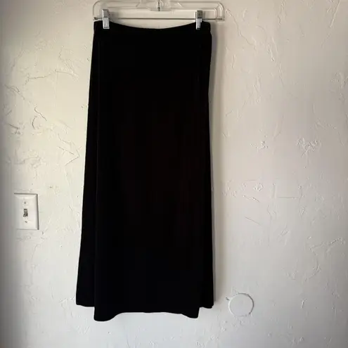 White Stag Skirt Vintage 90s Small Black Velvet Maxi Pull On Stretch Witchy Vamp