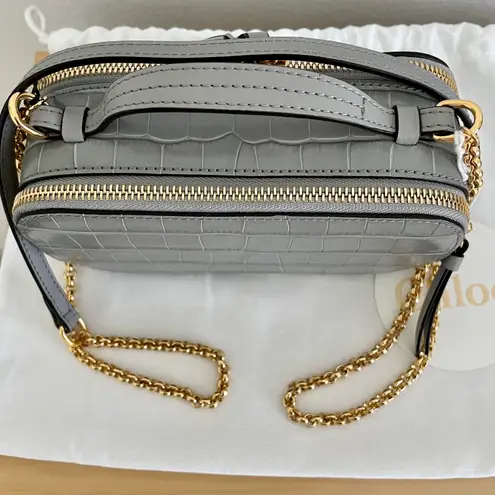 Chloé Mini C Vanity Bag Croc Embossed Leather New!