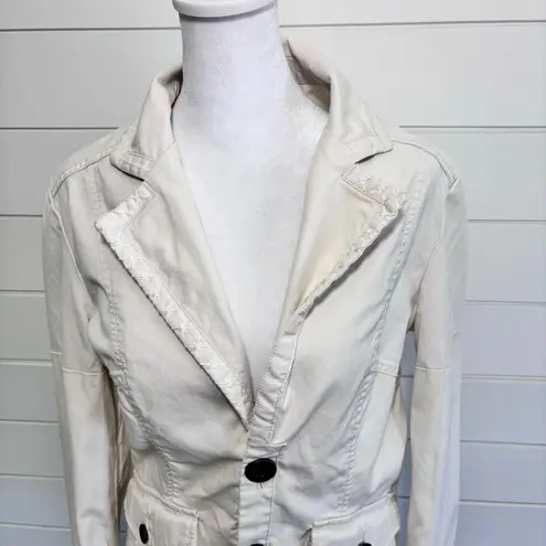 Diesel Vintage Off White Jacket/Blazer Embroidered Finish 100% Cotton. Size L