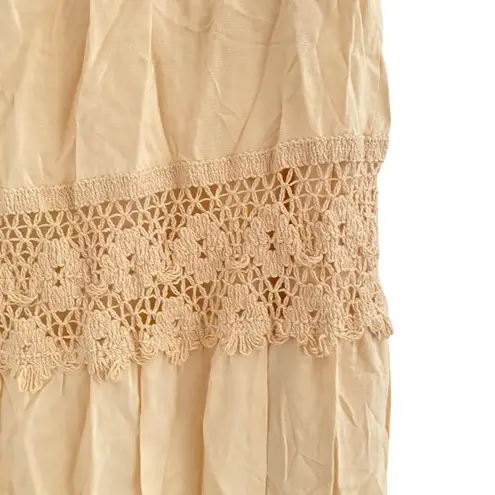 Solitaire by Ravi Khosla Boho Tiered Lace Maxi Skirt Bohemian Festival Country