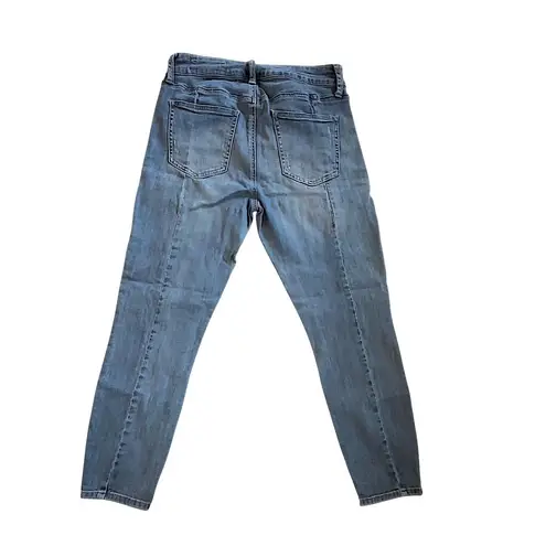 Pistola Women High-Rise Pintuck Skinny Jean Two-Tone Medium Wash Modern Chic