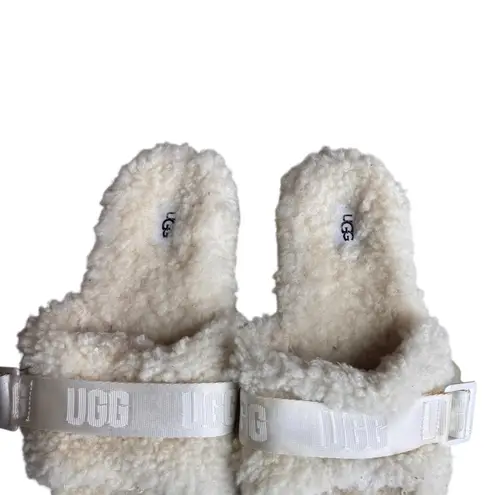 UGG - Fluffita Slide White Shearling Platform Sandals Sz 9