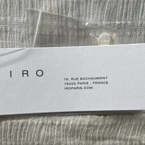 IRO Paris Malinak Shirt XS Ecru White Textured Sheer Top Blouse Quiet Luxury NEW