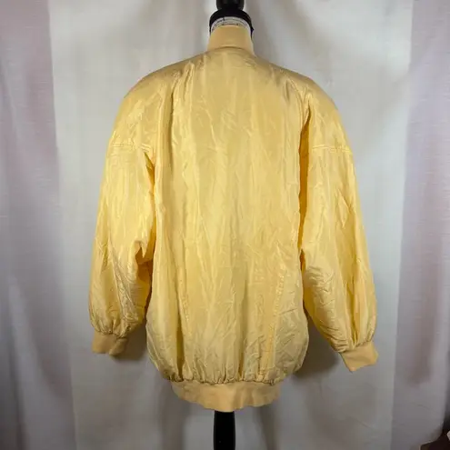 Vintage Ashton Cove Women’s Silk Ultra Soft 80’s Jacket Zippered Yellow Med EUC