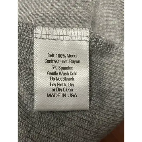 Ink Love And Peace Womens Tunic Top Gray Short Sleeve High Low Key Hole Modal L Size L