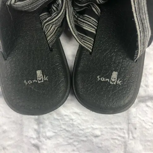 Sanuk  Yoga Mat Sling Sandals Black Gray Stripe