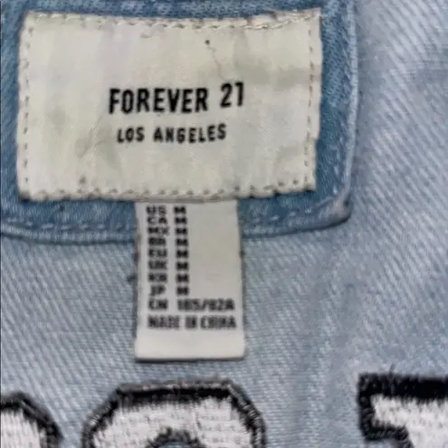 Forever 21 LA Girl Squad Distressed Denim Jacket