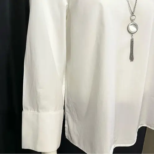 CELINE Authentic Elegant Phoebe Philo Poplin White Blouse