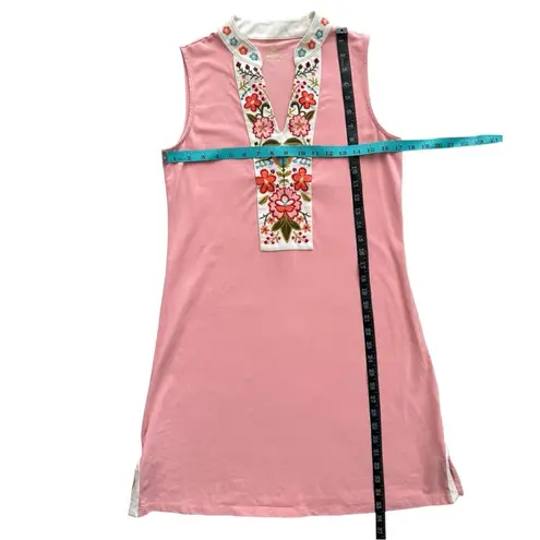 Spartina 449 Cordelia Blossom Embroidered Pink Coral Dress Size Medium Boho