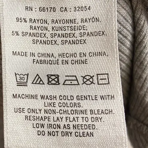 Deletta Anthropologie  grey ribbed knit tunic top swing turtleneck Large