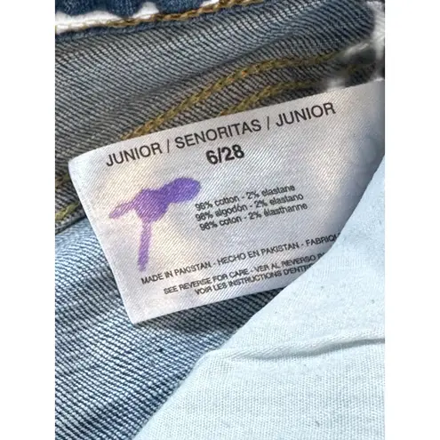 Ella Moss High Waist Straight Leg Junior Jeans Size 6/28 Light Wash Denim