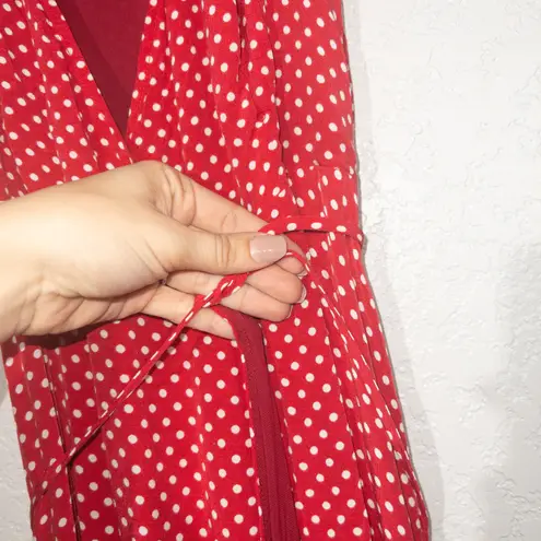 Privacy Please Acme Cherry Polka Dot Wrap Maxi Dress Size Medium