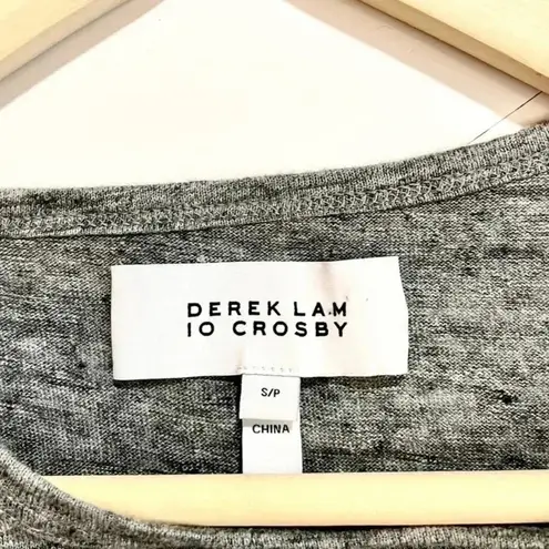 Derek Lam 10 Crosby Gray Linen Cold Shoulder Top