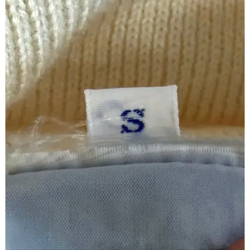 Vintage Meister Cream Turtleneck Sweater Corded Embroidery Size S