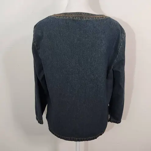 Denim Shirt Size 12 Vintage Jean Shirt Newport News Denim Top