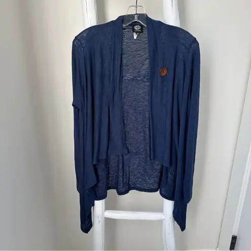Bobeau Women’s Wrap Knit Cardigan Blue Knit Size Large