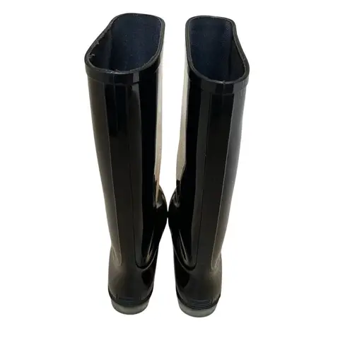 Coach  Pixy Rain Boots Glossy Shiny Solid Black Tall Women’s size 5
