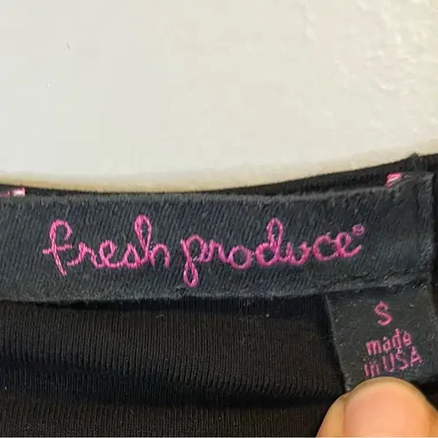 Fresh Produce Dress Black Shift Knit Dress w/ Cut Out Twist Neckline Sz S EUC