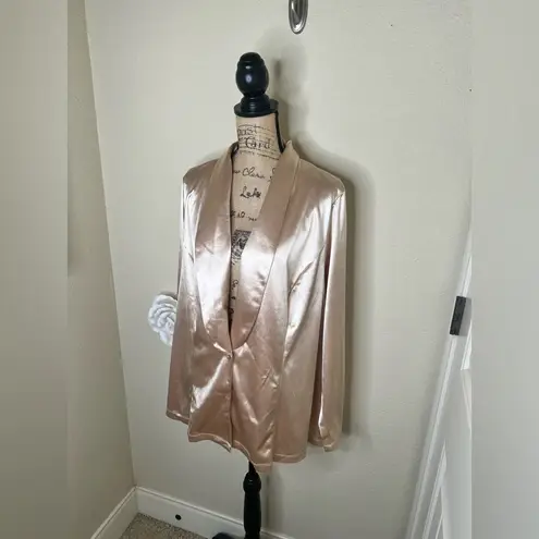 NTM: Savanna Jane NWT Satin Champagne Colored Soft Blazer Size 1X Gold