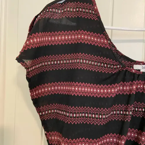 Bar III EUC |  women’s‎ dark color patterned cinched waist dress — small