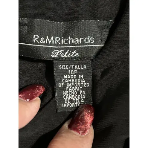 R & M Richards R & M Richard's Black/White Aztec Maxi Dress Scoop/Keyhole Sleeveless Size 10P