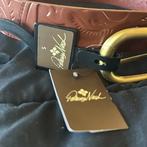 Patricia Nash NWT Womens Florence Brown Leather Vietri Belt Embossed Small